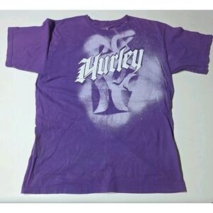 Vintage Hurley T Shirt Mens Medium Splatter Graffiti Skateboarding Surfing Y2K